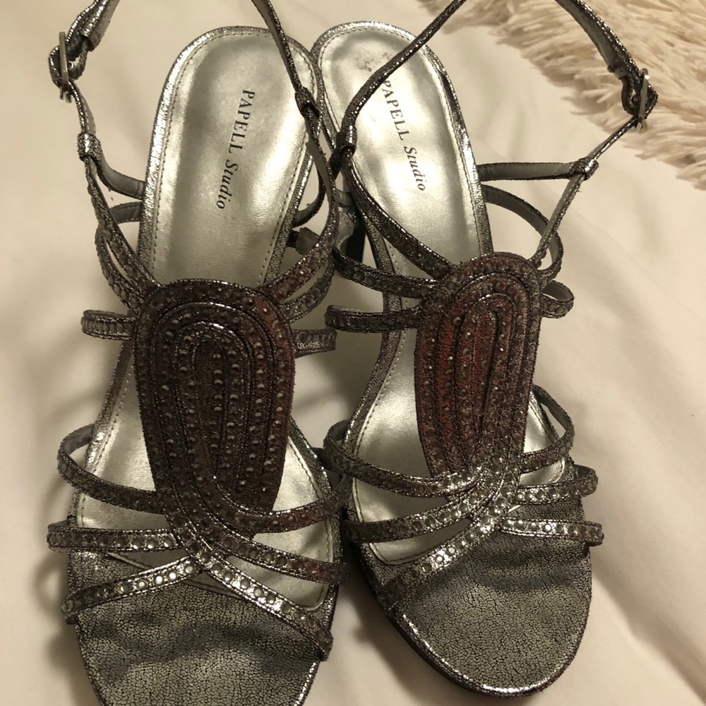 Silver with slight sparkle heels